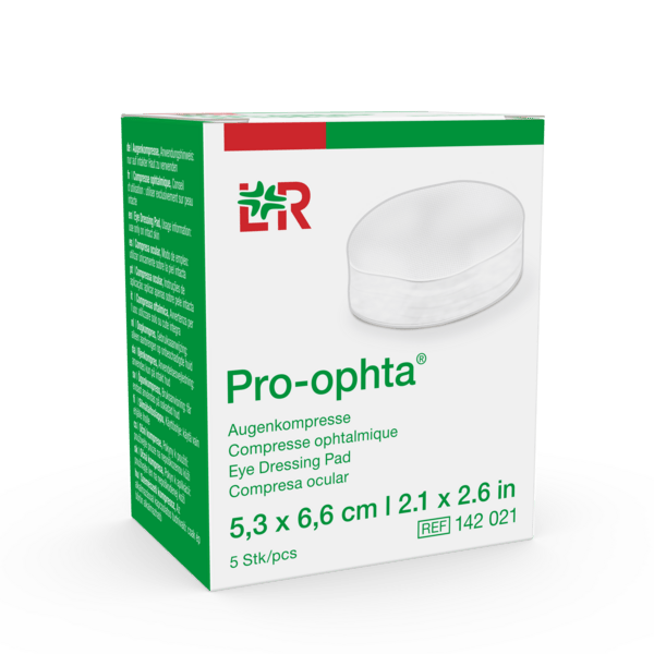 Pro-ophta Augenkompresse 5,3x6,6cm, 5 Stück (REF 142021)