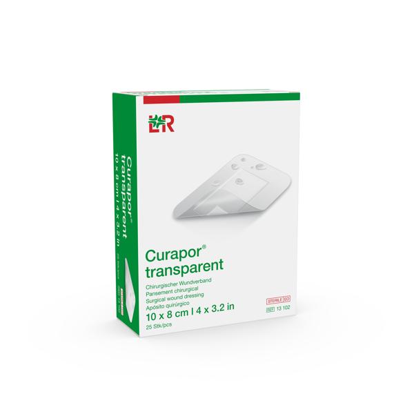 Curapor transparent Wundverband steril, 10x8cm, 25 Stück (REF 13102)