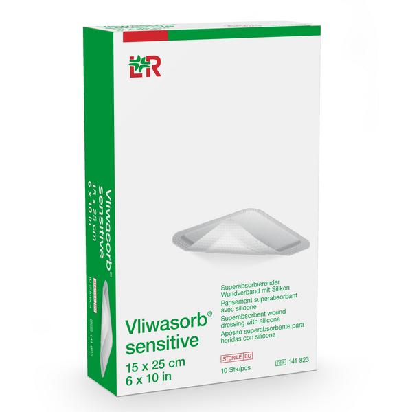 Vliwasorb sensitive superabs. WV Silikon steril, 15x25, 10 Stück (REF 141823) / PZN: 16876384