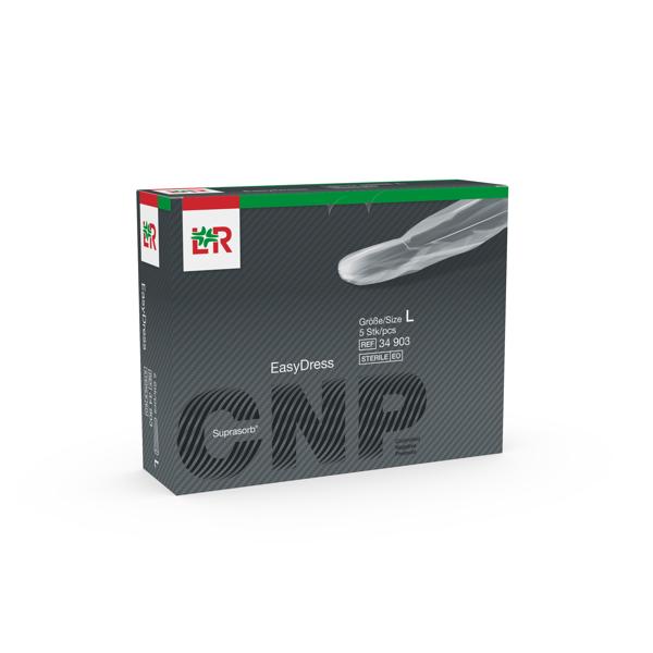 Suprasorb CNP EasyDress, Größe L, inkl. 8 Fixierstreifen 10x12cm, 5 Stück (REF 34903)
