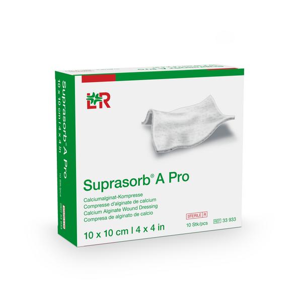 Suprasorb A Pro Ca-Alginatkompresse steril, 10x10cm, 120 gsm, 10 Stück (REF 33933) / PZN: 16760428