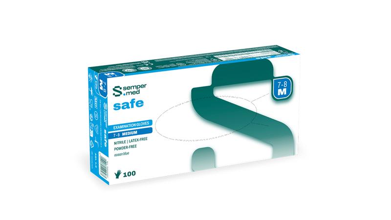 Sempermed Safe Nitrile US-Handschuh ungepudert, blau, Gr. S/6,5 , 100 Stk (REF 402250)