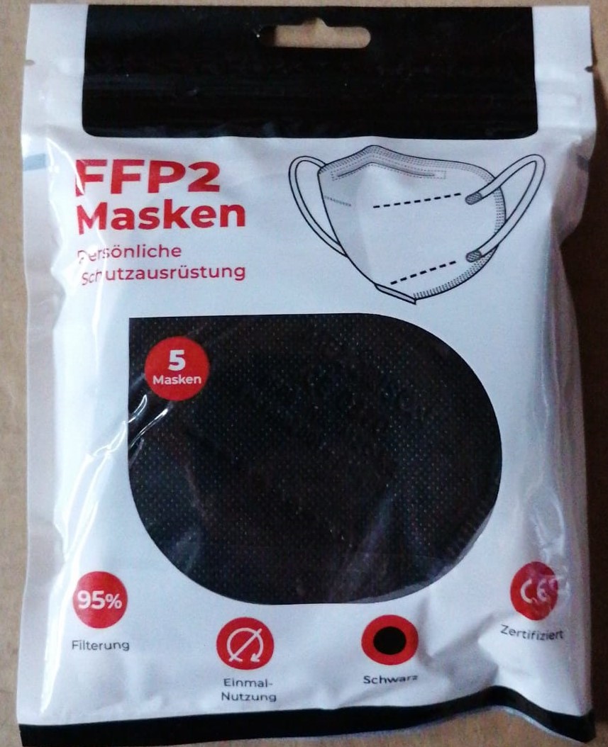 FFP2 NR Masken schwarz - 5 Stück