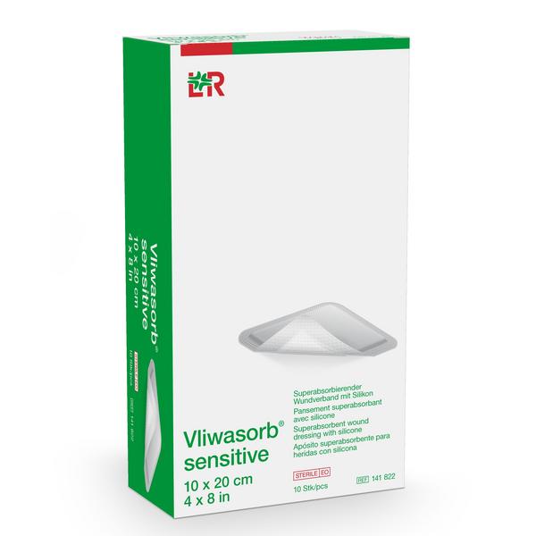 Vliwasorb sensitive superabs. WV Silikon steril, 10x20, 10 Stück (REF 141822) / PZN: 16876355
