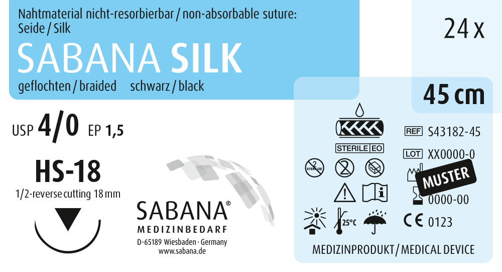 SABANA SILK®4-0 / HS-18/45/ 1/2- Kreis schneidend 