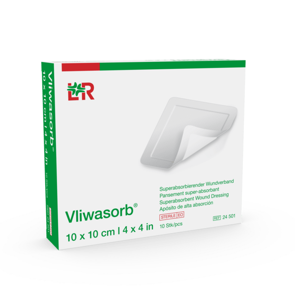 Vliwasorb superabsorb. Wundverband steril, 10x10cm, 10 Stück (REF 24501) / PZN: 05974681