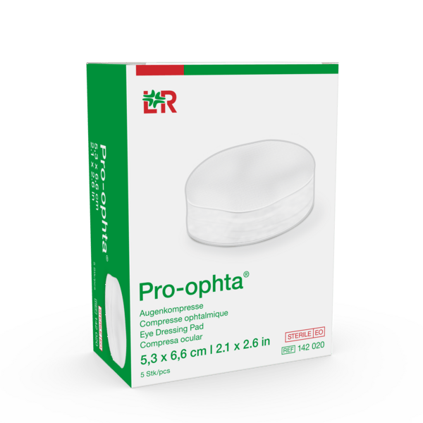 Pro-ophta Augenkompresse 5,3x6,6cm, 5 Stück, steril (REF 142020)