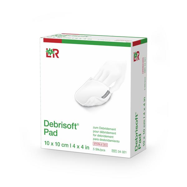 Debrisoft Pad Wundbettvorbereitung steril, 10x10cm, 5 Stück (REF 34321)