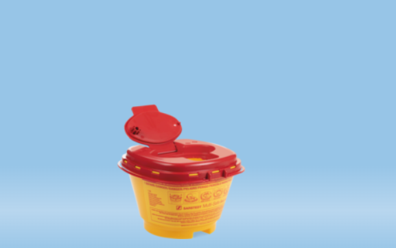 Entsorgungsbehälter, Multi-Safe twin plus, 1.500 ml, Biohazardkennzeichnung