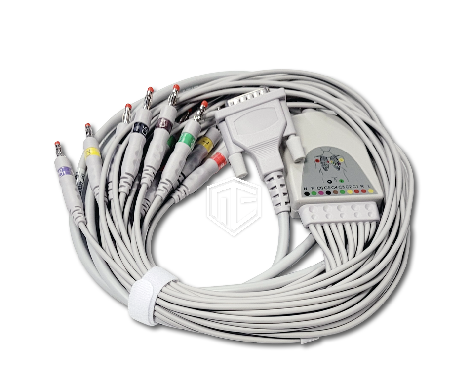 Patientenkabel mit 4mm Bananenstecker zu Cardio M PAD 10 / REF: 41.13-5369