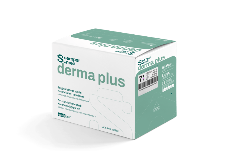 Sempermed Derma Plus OP-Handschuh Natur- latex gep, weiß, Gr.6, steril, 50 Paar (REF 50999)