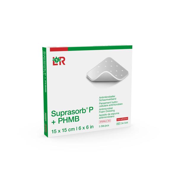 Suprasorb P+PHMB antimikr. Schaumverb. steril, non-adhesive, 15x15cm, 5 Stück (REF 34544) / PZN: 11596823