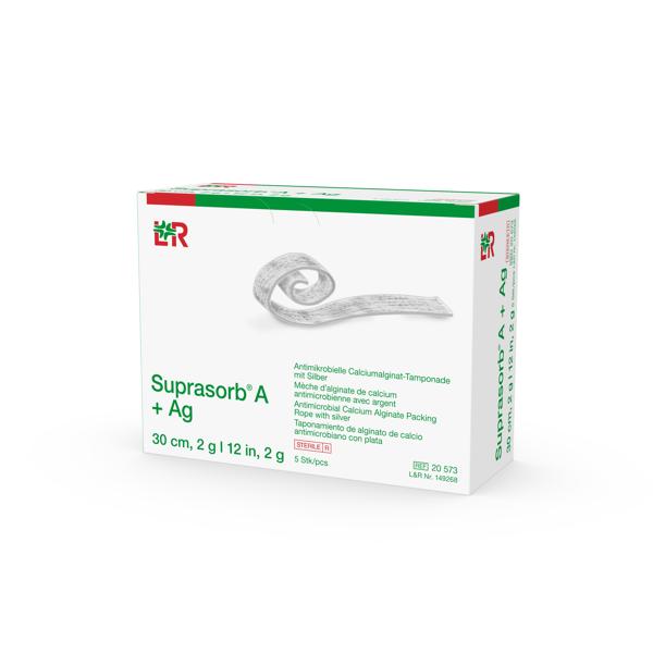 Suprasorb A+Ag antimik. Ca-Alg-Tamp. steril, 2gx30cm, 5 Stück (REF 149268) / PZN: 04829540