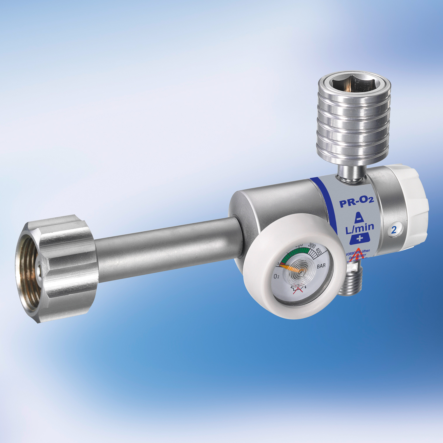 ATMOS DM O2, langer Anschl., Durchfl. 15 l/min, DIN-Kupp