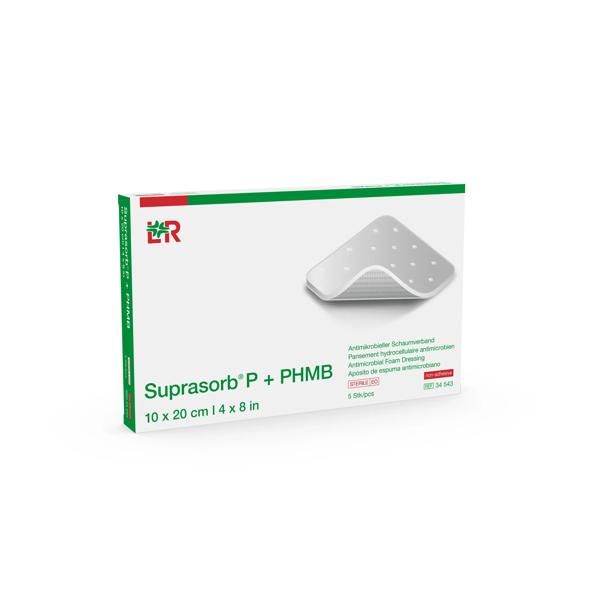 Suprasorb P+PHMB antimikr. Schaumverb. steril, non-adhesive, 10x20cm, 5 Stück (REF 34543) / PZN: 11596817