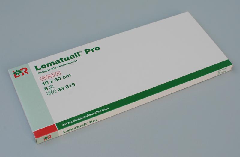 Lomatuell Pro gelbildendes Kontaktnetz steril, 10x30cm, 8 Stück (REF 33619) / PZN: 10005139
