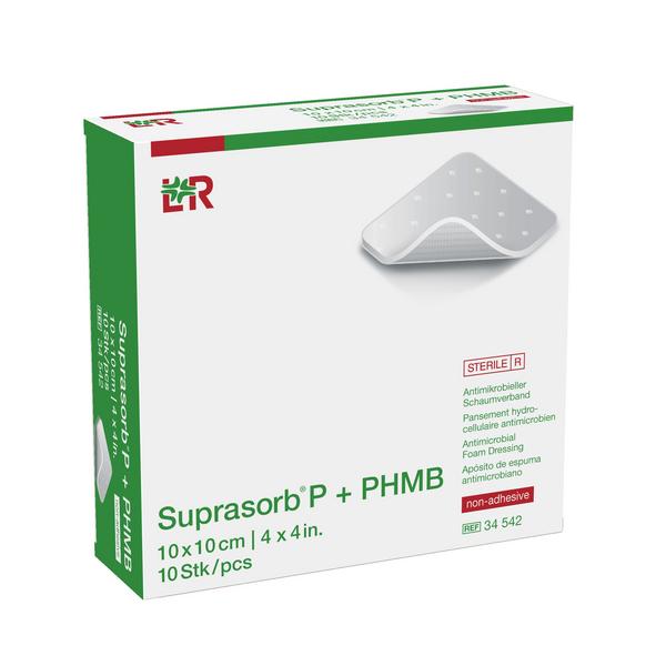 Suprasorb P+PHMB antimikr. Schaumverb. steril, non-adhesive, 10x10cm, 10 Stück (REF 34542) / PZN: 11596800