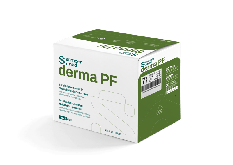 Sempermed Derma PF OP-Handschuh Natur- latex pf, weiß, Gr.9, steril, 50 Paar (REF 39477)