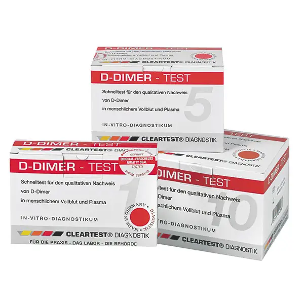 CLEARTEST D-Dimer zur Anzeige einer Fibrinolyse / 10 St. p.P / PZN: 06690862