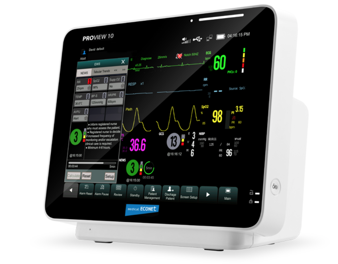 PROview 10" TFT Voll-Touchdisplay Patientenmonitor